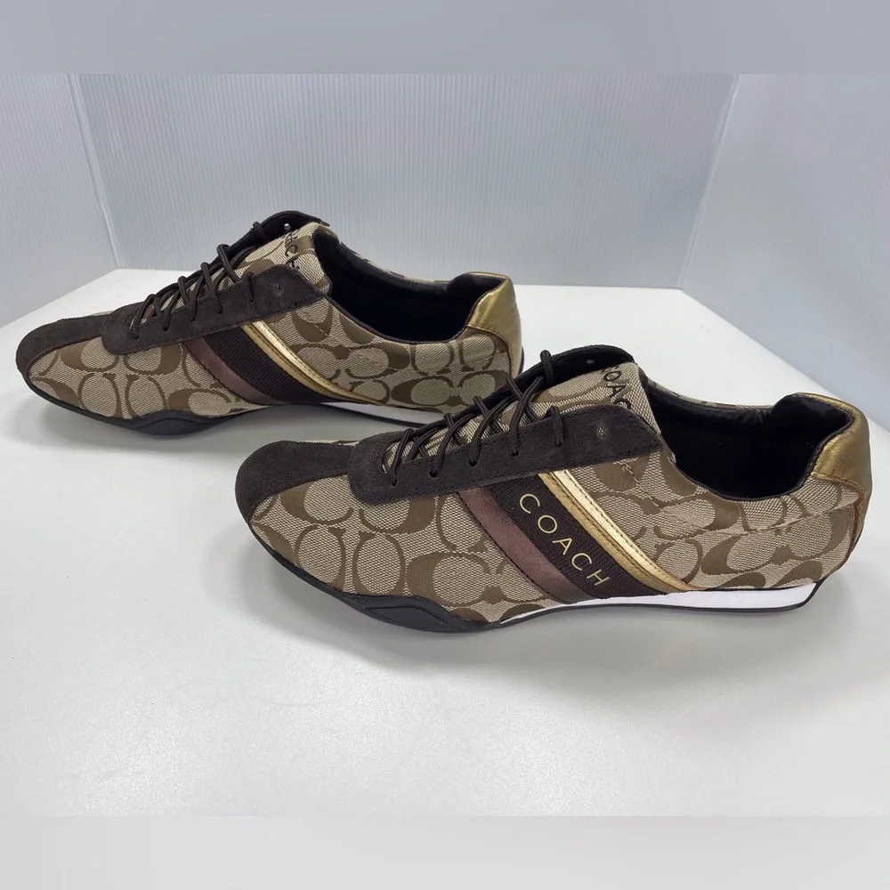Coach Signature C Jayme Khaki Brown Sneakers, Size 9.5 Shoes - Picture 2 of 9